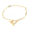 Unisex Vacuum Plating 304 Stainless Steel Paperclip Chain Bracelets BJEW-H541-04A-G-1