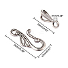 Tibetan Style Alloy Hook and Eye Clasps TIBE-CA0001-03-2