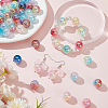 50Pcs UV Plating Iridescent Transparent Crackle Acrylic Beads MACR-SP0001-05-4
