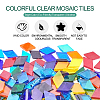 Rhombus Shapes Glass Mosaic Tiles GLAA-WH0020-54-4
