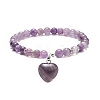 Natural & Synthetic Gemstone Beads Stretch Bracelets BJEW-JB09206-4