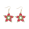 Electroplate Glass Beads Star Dangle Earrings EJEW-TA00667-3