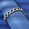201 Stainless Steel Curb Chain Bracelets for Men STAS-T077-22B-02P-3