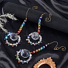 3Pcs Sunflower Copper Wire Glass Hanging Suncatchers HJEW-SP00011-3