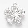 Brass Cubic Zirconia Pendants X-ZIRC-Q002-120P-2