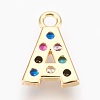 Brass Micro Pave Cubic Zirconia Charms ZIRC-F089-01G-A-2