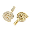 Brass Micro Pave Cubic Zirconia Pendants KK-P345-17G-03-2