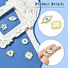 6Pcs 6 Styles Brass Micro Pave Clear Cubic Zirconia & Natural Shell Evil Eye Links Connector Charms KK-CJ0003-44-3