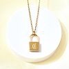 304 Stainless Steel Rolo Chain Pendant Necklaces NJEW-S444-01G-03-3