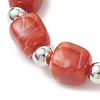3Pcs Two Tone Acrylic & CCB Plastic Cuboid Beaded Stretch Bracelets for Women BJEW-JB13302-01-4