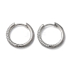 Brass Micro Pave Cubic Zirconia Huggie Hoop Earrings LS-EJEW-K083-36P-B-3