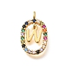 Brass Micro Pave Cubic Zirconia Pendants ZIRC-P123-01G-W02-1