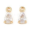 Brass Micro Pave Cubic Zirconia Pendants X-KK-K374-07G-03-1