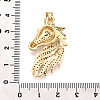 Brass Micro Pave Clear Cubic Zirconia Pendants KK-T080-04G-3