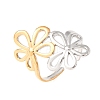 304 Stainless Steel Cuff Open Rings for Women SA-CBABC9E-05F-GP-2