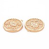 Brass Micro Pave Clear Cubic Zirconia Pendants KK-S364-116-2