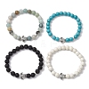 4Pcs 4 Styles Gemstone Beaded Stretch Bracelets BJEW-JB11100-1