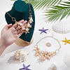 2Pcs Summer Beach Natural Shell & Resin Imitation Pearl Bib Necklaces NJEW-UN0001-55-4