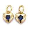 Brass Micro Pave Cubic Zirconia Charms KK-P192-07-2