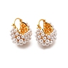 Brass ABC Plastic Imitation Pearl Basket Hoop Earrings EJEW-S270-08G-2