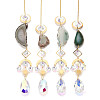 Brass & Crystal Suncatchers HJEW-G018-04B-G-5
