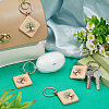 1 Bag Wood Keychains KEYC-PH0002-30-4