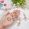  5Pcs 5 Colors Hamsa Hand/Hand of Miriam with Evil Eye Alloy Enamel Pendant Decoration HJEW-NB0001-75-3