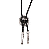 Flat Round with Egypt Pharaoh Laria Necklace for Men Women NJEW-WH0011-06AS-3