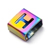 Ion Plating(IP) 304 Stainless Steel Square Slide Charms STAS-L132-04H-M-2
