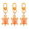 3Pcs Resin Tortoise Pendant Decorations HJEW-TA0001-39C-1