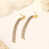 Stylish Stainless Steel Zircon Tassel Earrings for Mother's Day VH5139-1