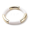 Acrylic Curved Tube Beaded Stretch Bracelet for Women BJEW-JB08439-01-1