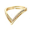 Adjustable Brass Micro Pave Clear Cubic Zirconia Finger Rings RJEW-S044-140-NF-4