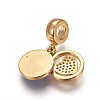 Brass Micro Pave Cubic Zirconia European Dangle Charms ZIRC-E159-01-3