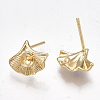 Brass Stud Earring Findings X-KK-S350-049G-2