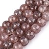 Baking Paint Crackle Glass Beads Strands GLAA-Q106-03A-17-1