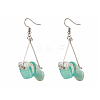 Natural Amazonite Chip Beads Dangle Earrings for Girl Women X1-EJEW-TA00015-1
