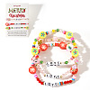 3Pcs Christmas Theme Handmade Polymer Clay & Glass Bicone Beads Stretch Bracelet Sets QY3550-11-1