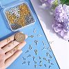 SOFPLATE 600Pcs 6 Styles Iron Screw Eye Pin Peg Bails IFIN-SP0001-04-3