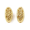 Brass Hollow Oval Beads KK-K293-53G-1