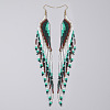 Bohemian Long Tassel Glass Seed Beaded Dangle Earrings for Women IW9172-2-1