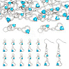 15Pcs Alloy Glass Heart Pendants PALLOY-TAC0254-03-2