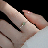 925 Sterling Silver & Round Natural Hetian Jade Cuff Rings FS-WGB5859-01-3