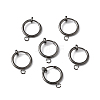 Brass Clip-on Hoop Earring Findings KK-P102-01B-01-3