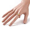 Glass Seed Braided Beaded Finger Ring RJEW-JR00552-3