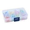 120Pcs 8 Colors UV Plating Iridescent Acrylic Bead Caps OACR-FS0001-64-4