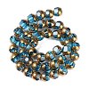 Electroplate Glass Beads Strands X-EGLA-Q128-04A-FP04-2