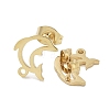 Hollow Dolphin Ion Plating(IP) 304 Stainless Steel Stud Earring Findings STAS-I206-95G-2