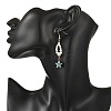 Shell Pearl & Abalone Shell/Paua Shell Beads Dangle Earrings EJEW-JE07314-01-2