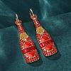 Zinc Alloy Enamel Hoop Earrings EJEW-Z088-01G-3